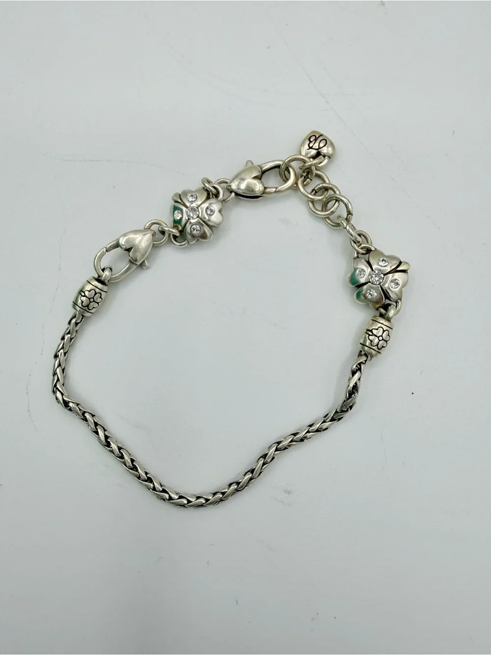 Brighton Four‎ Leaf Clover Wheat Chain Charm Bracelet + 5 Charms